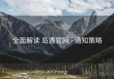 全面解读 岛遇官网 - 通知策略