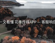一文看懂 花季传媒APP — 客服响应