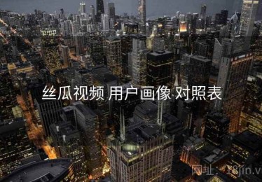 丝瓜视频 用户画像 对照表