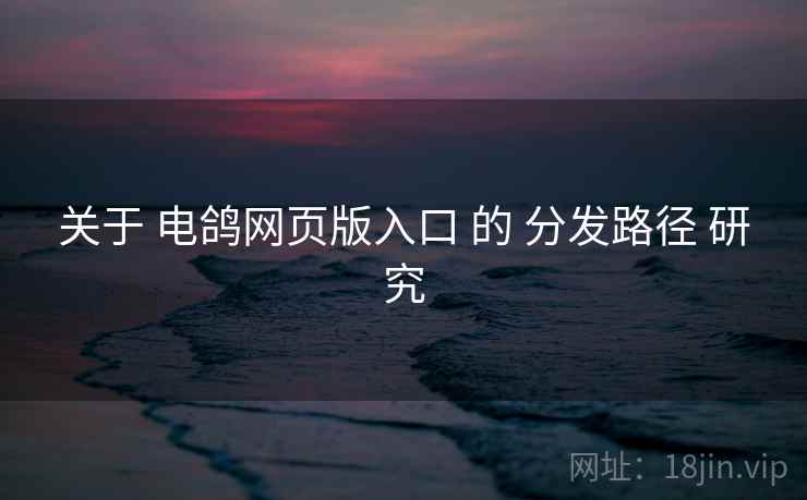 关于 电鸽网页版入口 的 分发路径 研究