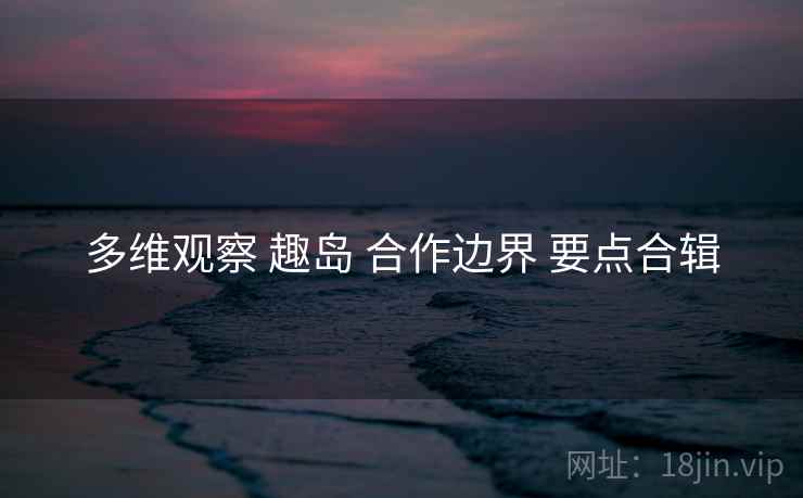多维观察 趣岛 合作边界 要点合辑