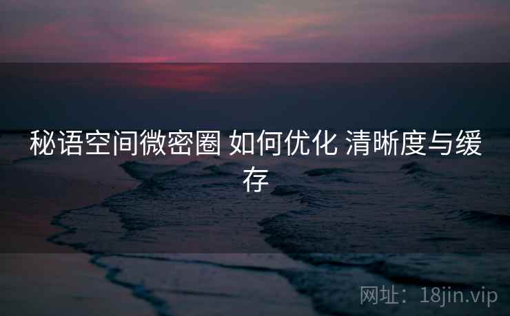 秘语空间微密圈 如何优化 清晰度与缓存